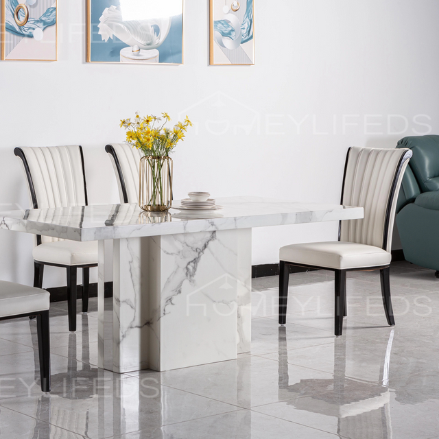 Living Room Furniture Modern Dining Table Set 6 Seater Marble Dining Table Luxury Dining Tables