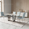 Modern Hotel Dining Room Furniture Luxury Marble Rectangular Dining Table Set with Dining Chair