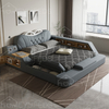 Modern Multimedia USB Charger Smart Bed Genuine Leather Bedroom Furniture Multifunctional Massage Family Cinema Soft Bed