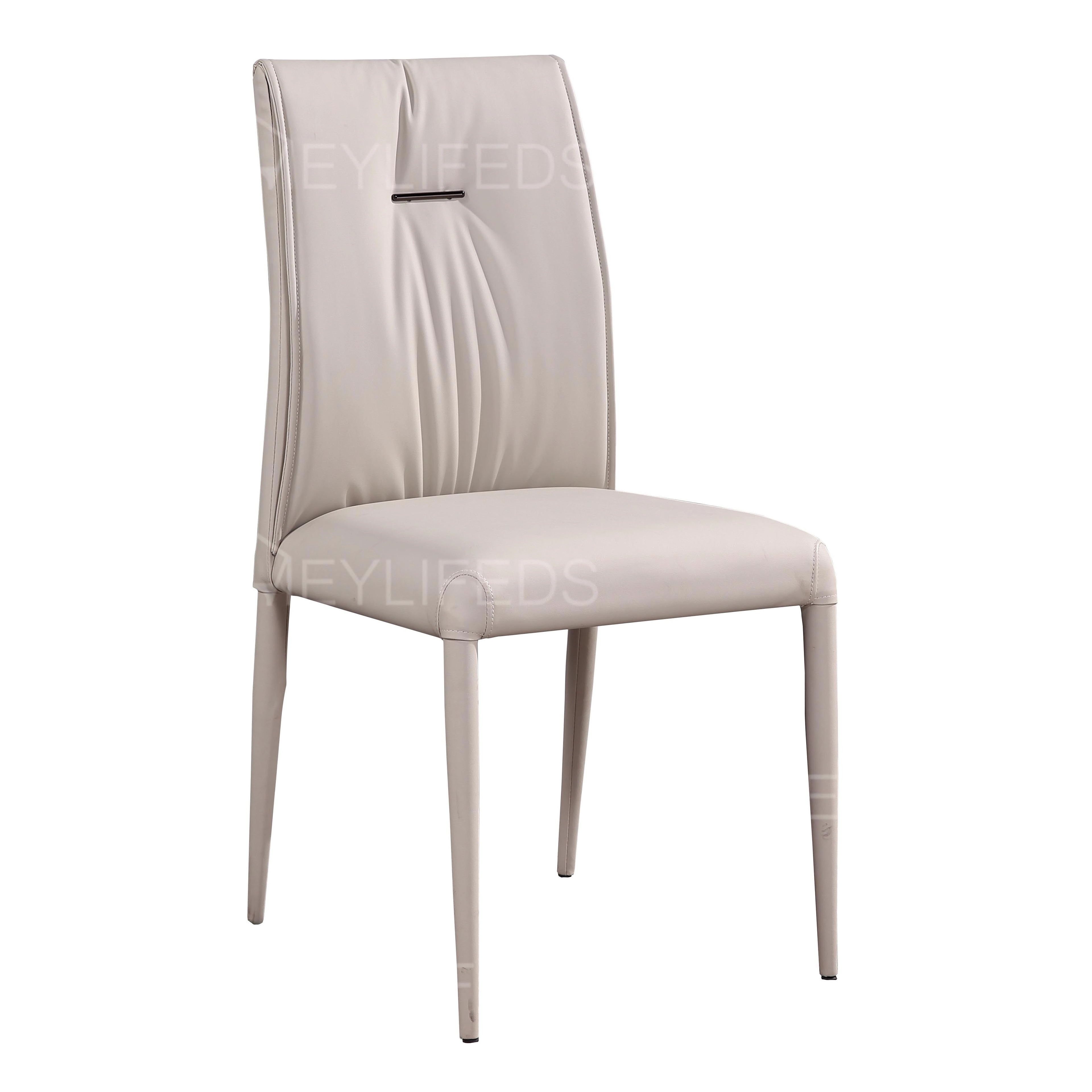 Modern New Design White Leather Dining Chair Metal Stainless Steel Dining Chair