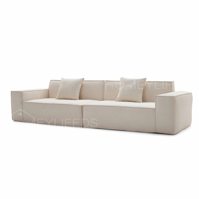 Vintage Corduroy Fabric Black Pure Sponge Simple Sofa Set Skeleton-Free Living Room Vacuum Compression Tofu Block for Apartments