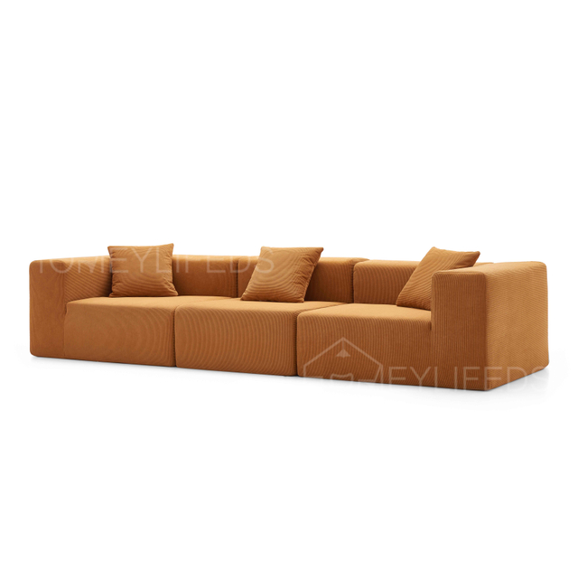 Modern Modular Corner Sofa Vacuum Compressed Tofu Height Density Sponge for Living Room Villa And Warehouse Application