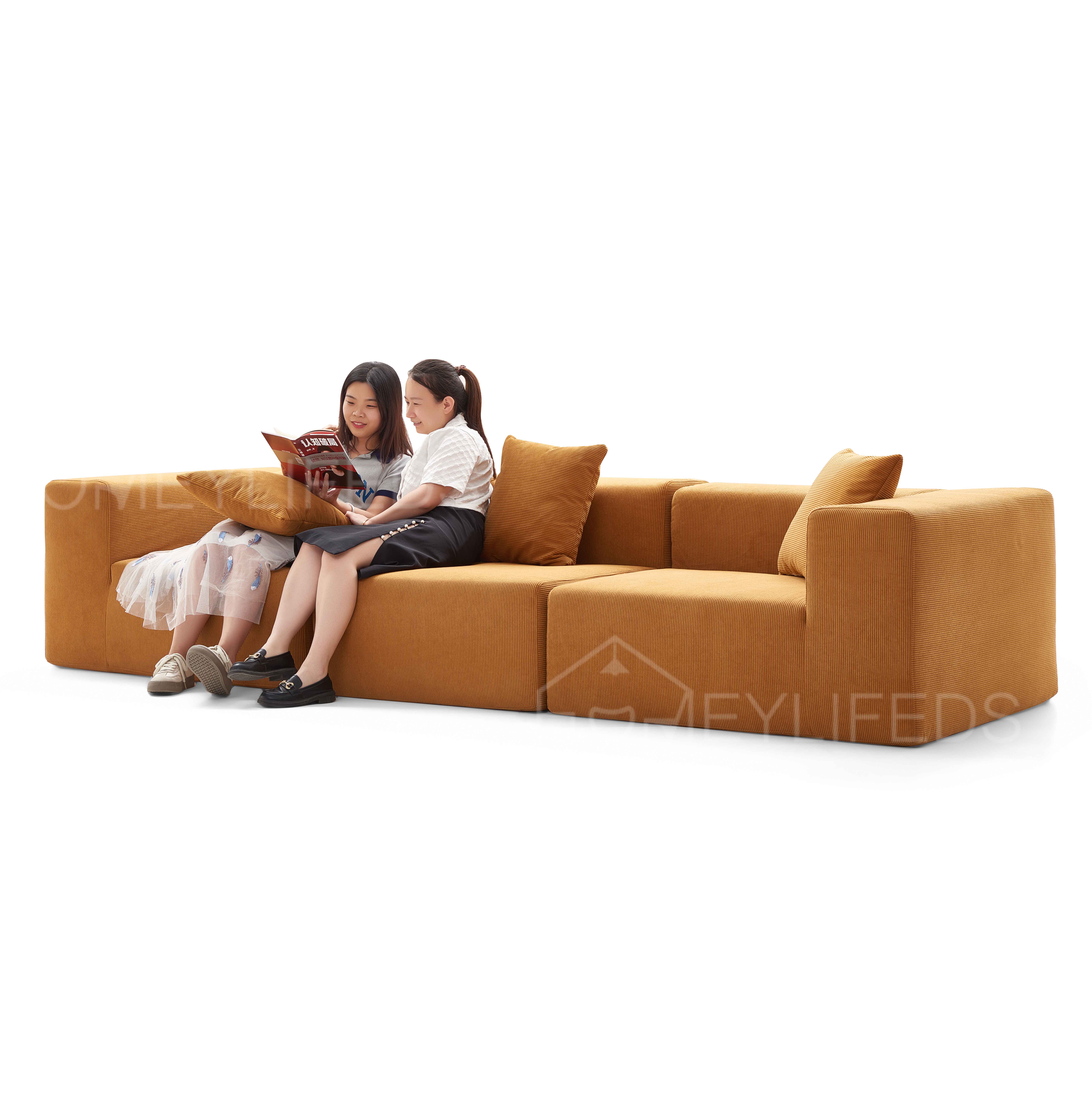 Modern Home Furniture Living Room Sofas Corduroy Fabric Sponge Filled Dual-use Sofa Bed Sectional Combination Compressed Sofa