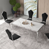 Cheap Price Marble Dining Table Set 8 Chairs Dinner Room Furniture