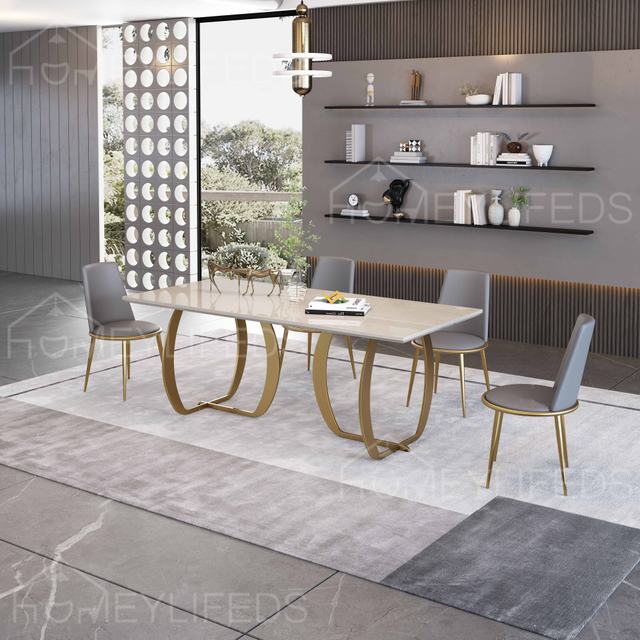 Modern Marble Top Dining Table Set Wholesale Cheap Indoor Home Furniture Room Restaurant Dining Modern Table