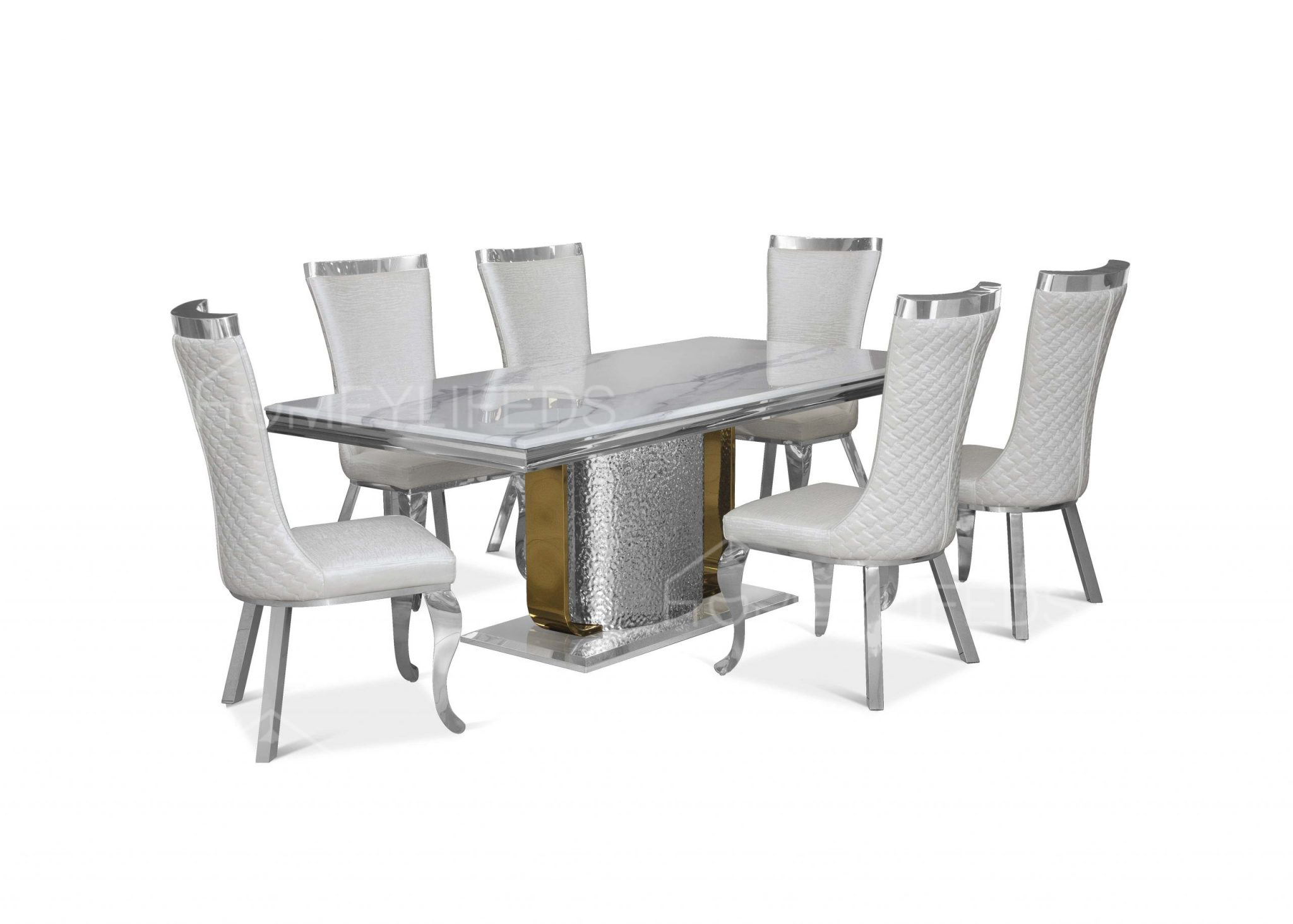 Top Quality Italian Light Luxury Marble Dining Table Modern Style Household Small Dining Table and Chair Set Home Furniture