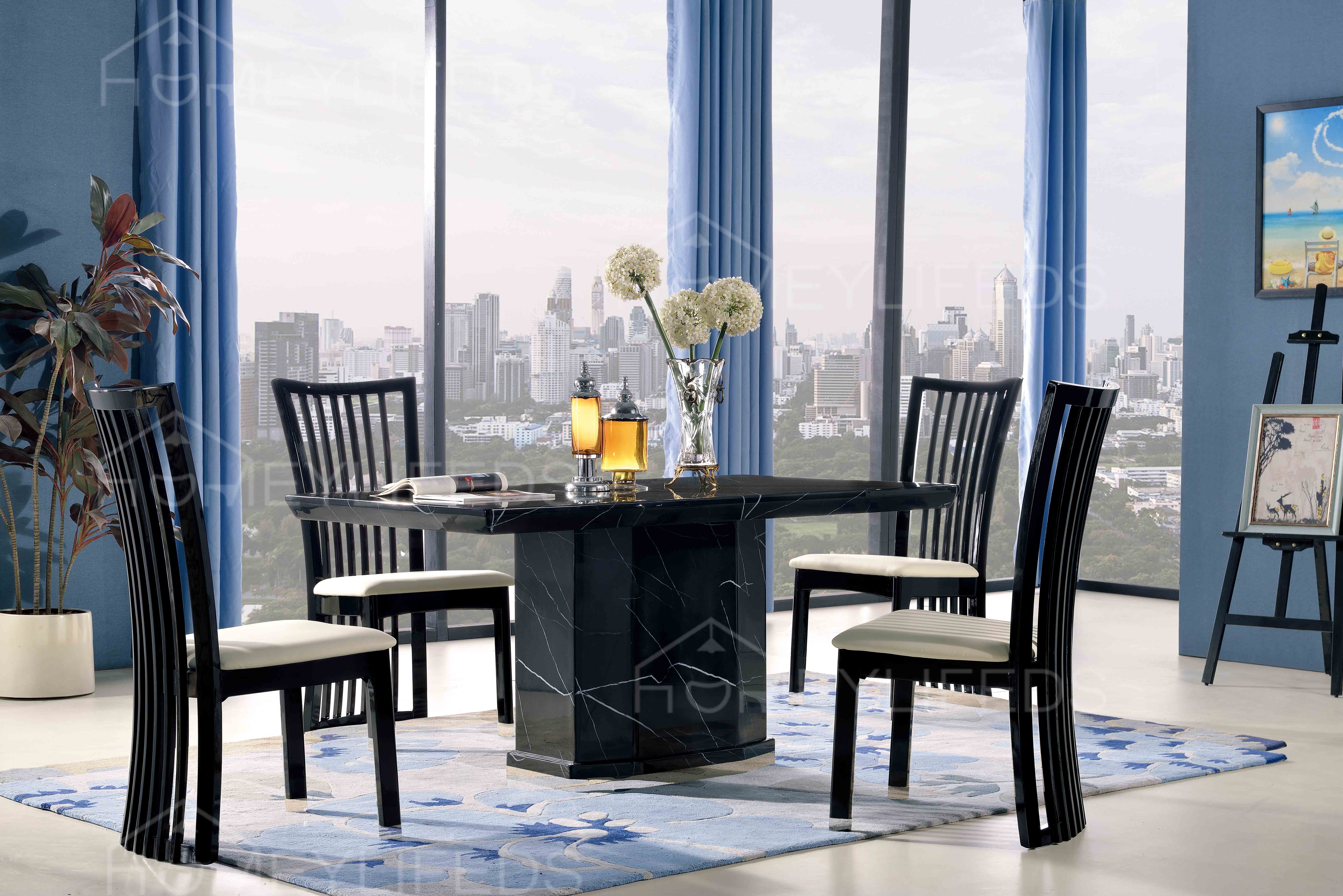 Luxury Dining Room Stone Furniture Customized Design Light Gray Ink Painting Patterns Marble Dining Table for Sale