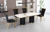 Italian Marble Dining Table Stainless Steel Dining Room Furniture Marble Top Dining Table 6 Set