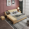 Contemporary Bedroom Multifunctional Bed with Massage Double Bed Design with Storage