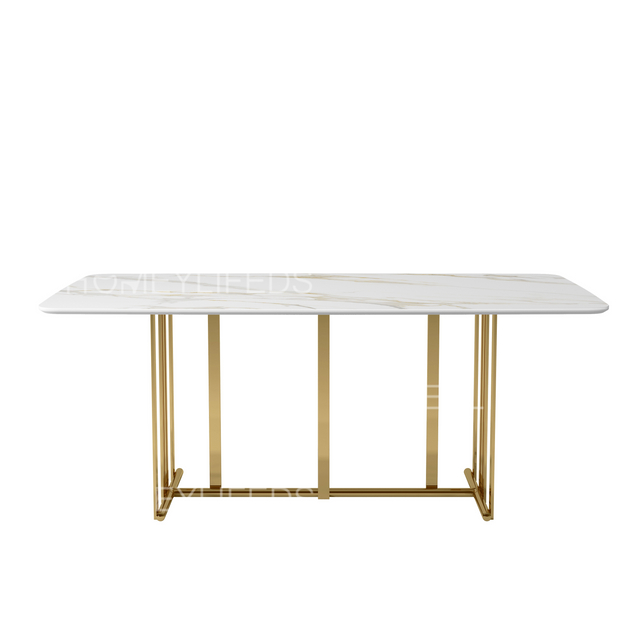 Customized Luxury Furniture Dining Room Marble Dining Table Set 6 Seater Hotel Suite Dining Table Set Modern