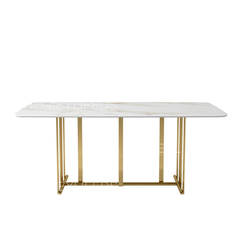 Customized Luxury Furniture Dining Room Marble Dining Table Set 6 Seater Hotel Suite Dining Table Set Modern