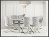 Modern Home Dining Table Set Round Marble Top for 6-8 People Sintered Stone for Living Room & Restaurant Use