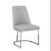 Modern Hotel Luxury Metal Dinning Room Chair Furniture Stainless Steel Metal Gray Fabric Restaurant Dining Chair