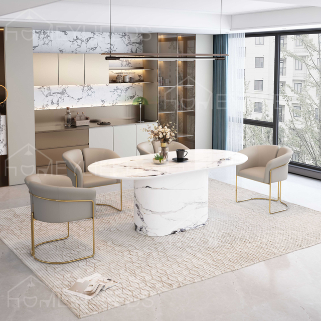 Modern Luxury 12 Seater Dining Table Set Mirror Golden with Marble Finish for Living Room Or Kitchen