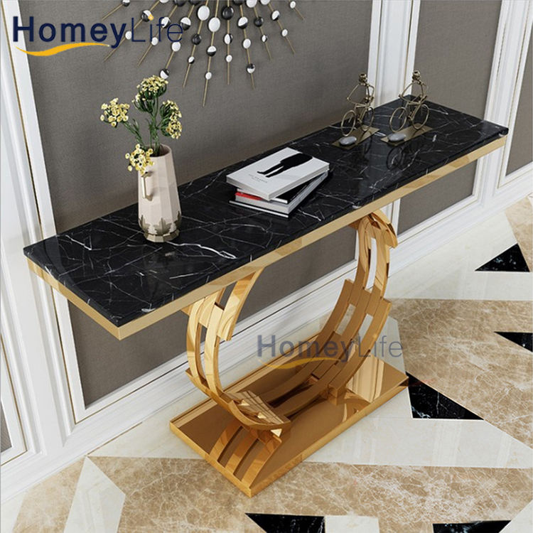 Silver Wedding Console Tables Stainless Steel Glossy Side Tables