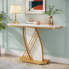 Luxury French Style White Gold Console Table Luxury for Stainless Steel Frame Modern Silver Console Table
