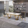 Factory Hot Sale 6 Seat Chair Sintered Stone Marble Top Dinning Set Modern Dining Table