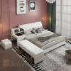 Modern Simple Smart Double Bed Genuine Leather Tatami Bed For Master Bedroom 2.2 Large Multifunctional Massage Living Room