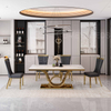 Rectangular Marble Italian Dining Table Set Dining Room Furniture Table Set 8 Chairs Luxury Dining Table Set