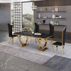 High Quality Customized Dining Room Table And Chairs Marble Luxury Gold Dining Table