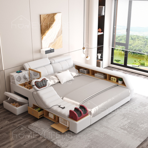 Modern Full Size Metal Bed Frame with Storage Competitive Price Sectional Soft Bed with Storage