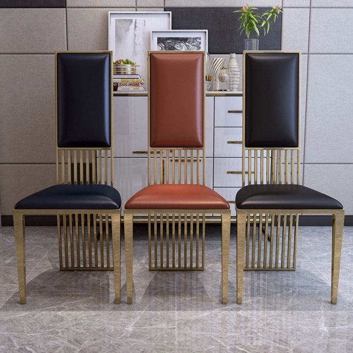 Dining Chair Metal Luxury Dinning Home Restaurant Set Room Furniture Nordic Leather Dining Chairs Modern for Dining Table