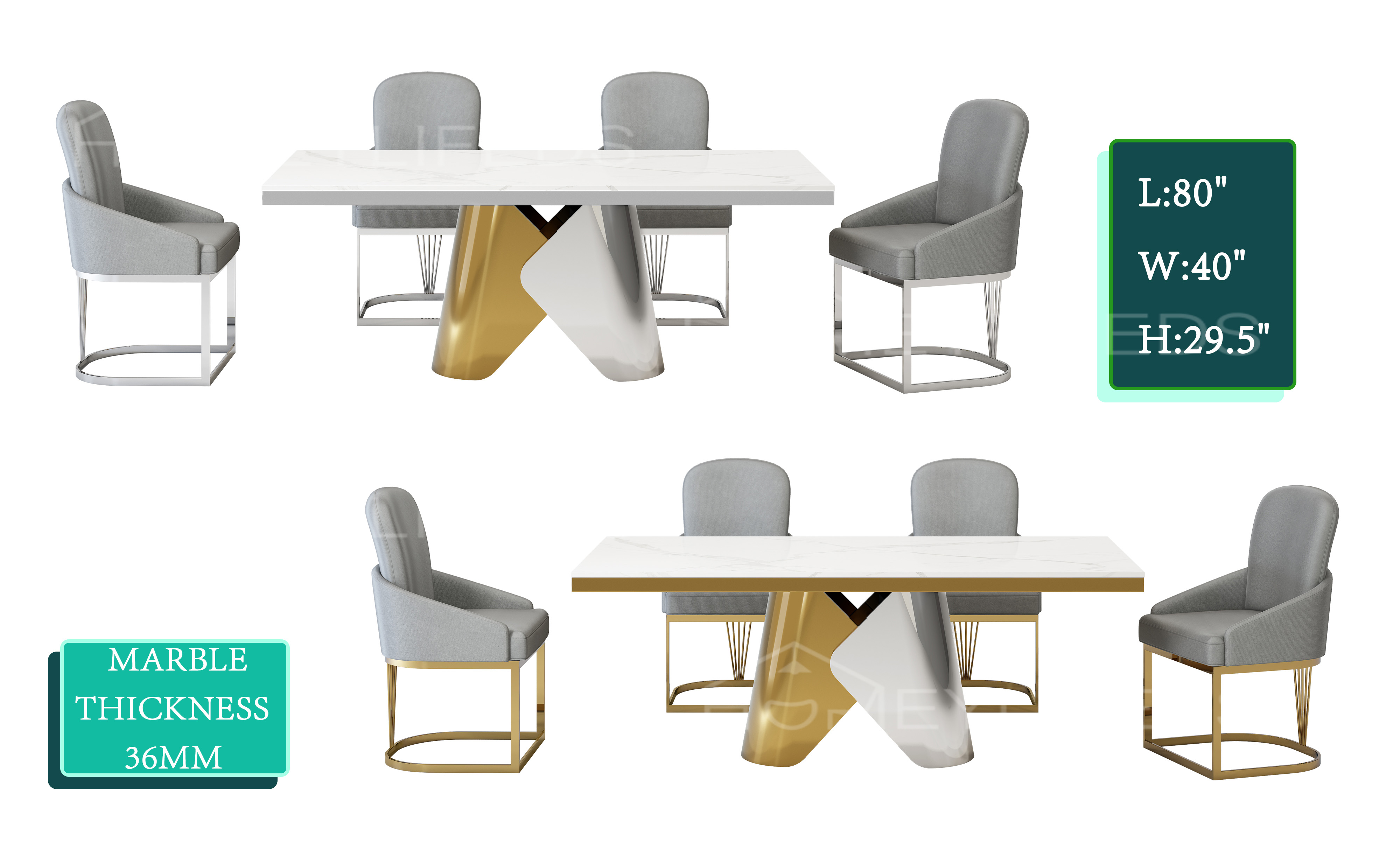 Simple and Light Luxury Dining Room Furniture Home Marble Dining Tables Living Room Table