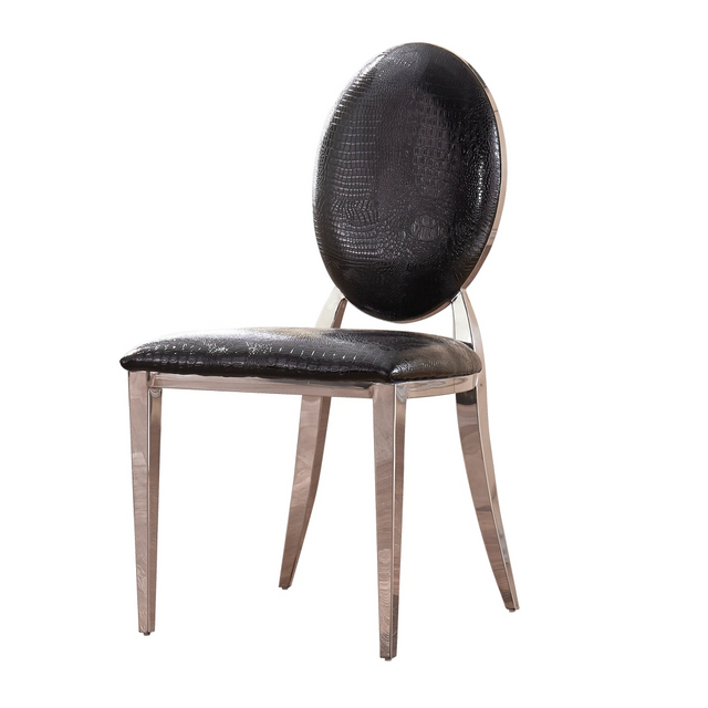 Wholesale Black Metal Base Modern White Fabric Dining Chair for Dining Room