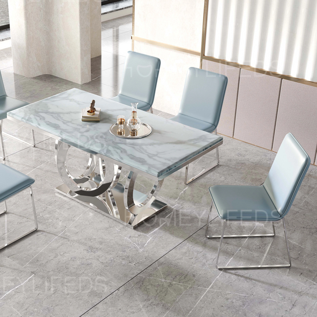 Modern Luxury Marble Dining Table And Chair Set 4-8 Seater for Kitchen Home Restaurant Latest Designs for Apartment Villa