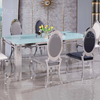 Light Luxury Stainless Steel Marble Top 2m 2.4m 8 to 10 Seater Dining Table