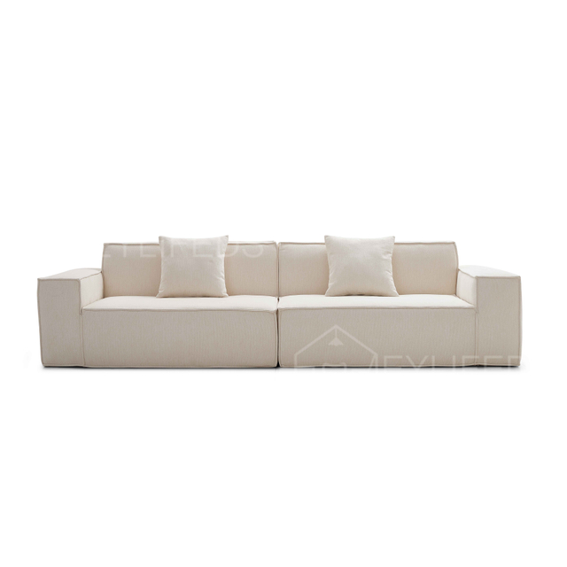 Vintage Corduroy Fabric Black Pure Sponge Simple Sofa Set Skeleton-Free Living Room Vacuum Compression Tofu Block for Apartments