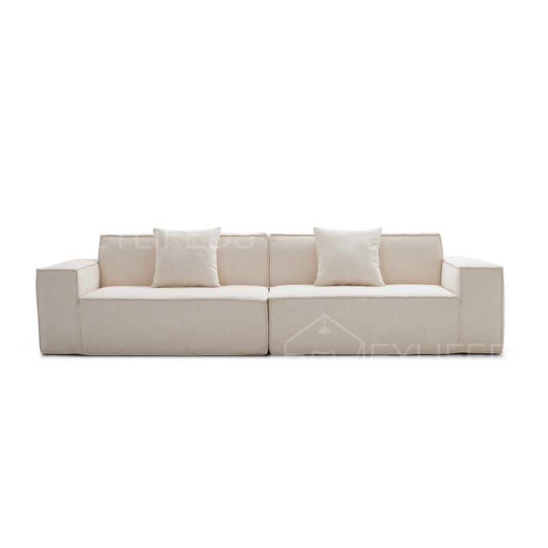 Vintage Corduroy Fabric Black Pure Sponge Simple Sofa Set Skeleton-Free Living Room Vacuum Compression Tofu Block for Apartments