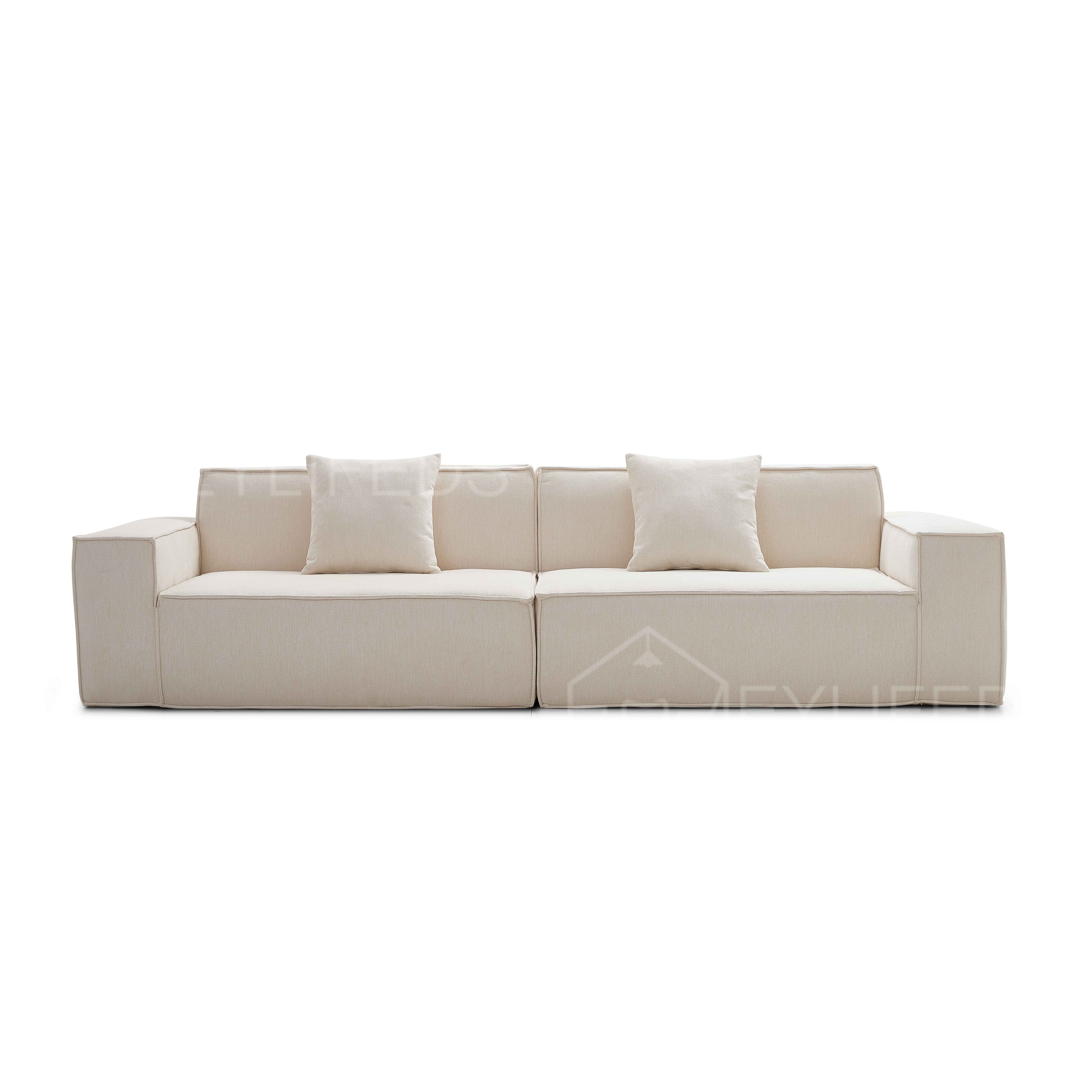Vintage Corduroy Fabric Black Pure Sponge Simple Sofa Set Skeleton-Free Living Room Vacuum Compression Tofu Block for Apartments