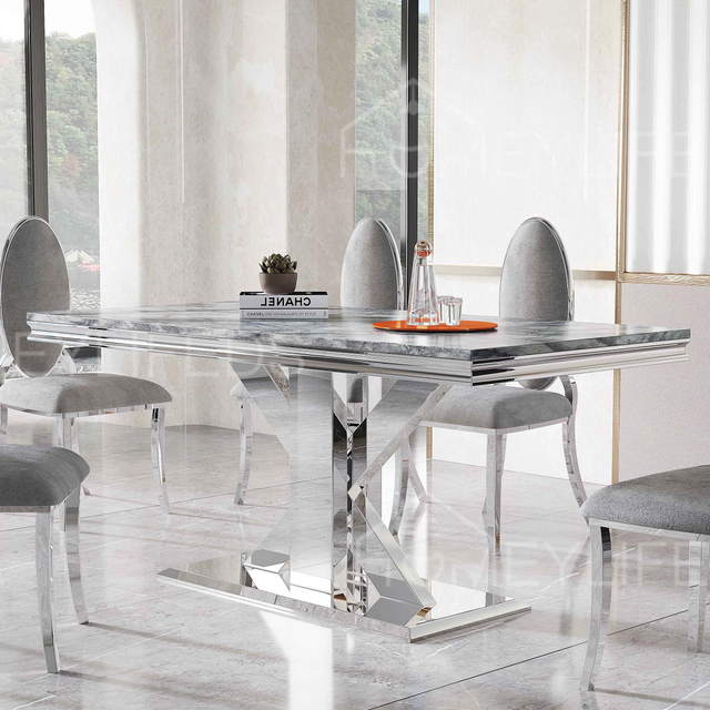 Modern Luxury Design Dining Room Italian Marble Top Dining Table for Restaurant