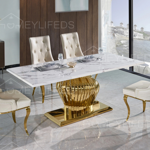 Top Quality Italian Light Luxury Marble Dining Table Modern Style Household Small Dining Table And Chair Set Home Furniture