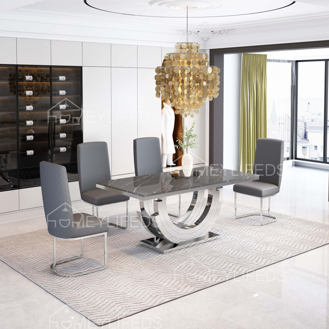 Luxury Dining Table Set Marble for 4 8 Chairs Marble Top Dining Table Set 6 Chairs