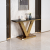 Wholesale Luxury Modern Design Hall Metal Base Marble Top Living Room Entrance Table Corridor Console Dining Table