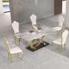 Minimalist Complete Marble Dining Set 200cm Luxus Esstisch Marmor China Manufacturer Dine Table