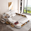 Upholstered Black And Gold King Velvet Fabric Bed Frame with Storage Custom King Size Smart Bed Frame Tuffed Luxury