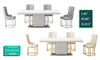 Top Quality Italian Light Luxury Marble Dining Table Modern Style Household Small Dining Table and Chair Set Home Furniture