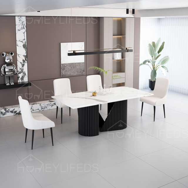 Modern Minimalist Home, Milky White Round Natural Luxury Marble Dining Table Customization