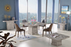 Home Dining Room Furniture Set Dinner Table Restaurant Rectangular Marble Stone Top Dining Table Set 6 Seater